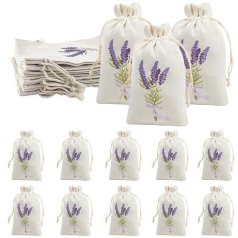 10 Piezas Bolsa de Lavanda Vacía, Bolsas de Lavanda in Algodón y Lino, Saquitos De lavandas para Armarios, para Especias y Hierbas