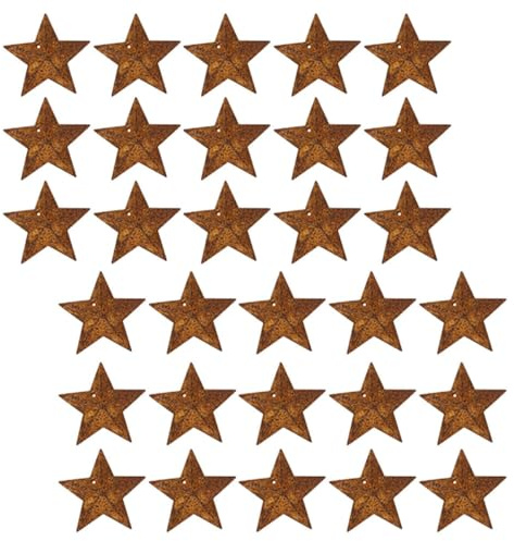 LIFKOME 30 pezzi Stelline Metalliche Rustiche per Decorazioni Natalizie da Appendere Te per Albero Natale Addobbi per Festa Invernale e Micro Paesaggi Festivi