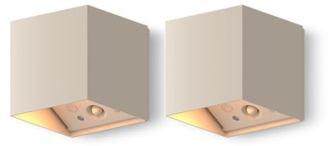 CALEX Falerna Wandleuchte, für Außen & Innen, warmweißes Up & Down Licht, Akku aufladbar, kabellos, dimmbar, wasserdicht, Sand