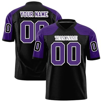 Personalisiert American Football Trikot Herren/Damen/Jungen, Personalisiertes T-shirt, Sports Jerseys violett