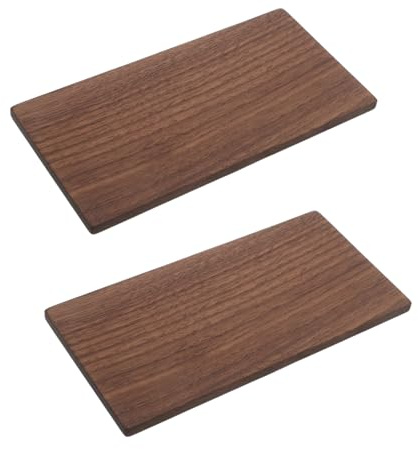 HEALSOPTHY 2 Piezas Tablero de madera maciza de nogal negro pizarra contrachapado tablero de madera de nogal natural Coffee