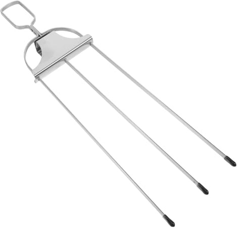 TOYANDONA Brochette à Barbecue en Acier Inoxydable 355 CM à 3 Dents – Fourchette à Griller Réutilisable pour Grillades en Extérieur pour Camping Pique-Niques et Barbecue en Plein Air