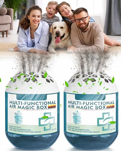 Indoor Air Purification Dust Removal Magic Box - Passive Dust Trapping, Multi-functional Air Magic Box Dust Cleaner with Plant Extract Long-Lasting Freshness for Home, Office, Closet & Car (2Pcs)
