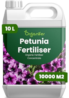 Fertilizzante Liquido Per Petunie - 10L - NPK 2-1-8 | Concime Per Fioritura Prolungata E Colori Vivaci - Rafforza Radici E Crescita - Organifer