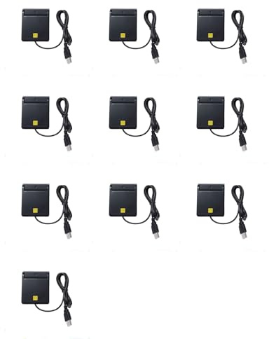 Zhdbchyuu 10X Lector de Tarjetas Inteligentes USB para Tarjetas Bancarias IC/ID Lector de Tarjetas EMV 7 8 10 para Linux OS USB- ISO 7816