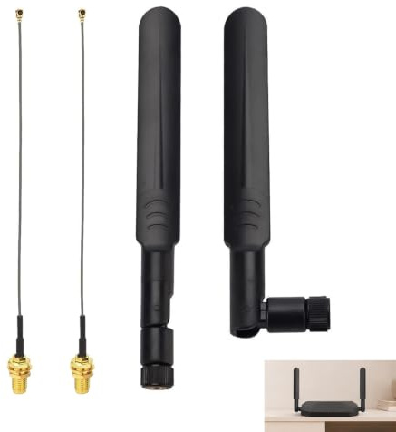 Antena 8dBi omnidireccional para tarjeta de red M.2 NGFF Intel AX200 AX210 7265AC 8265AC AC9260 9560AC, antena de doble banda, WiFi RP-SMA macho bi-Bande 2,4/5 GHz, Router WiFi Cámara IP
