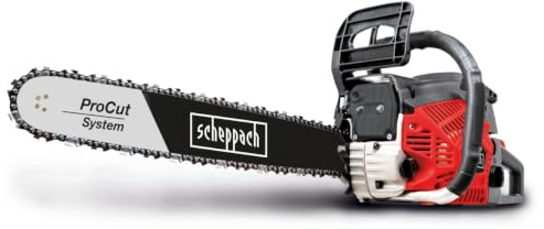 Scheppach Tronçonneuse thermique CSH58 - moteur 2 temps - 56 cm3 - longueur guide chaine 51 cm - coupe max Ø 47 cm - lubrification automatique de la chaine