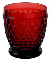 Villeroy & Boch Boston coloured Becher Red, Kristallglas, 100mm | Altmodisches Doppel-Kristallglas in kräftigem Rot, spülmaschinengeeignet, ideal für ein Whiskyglas