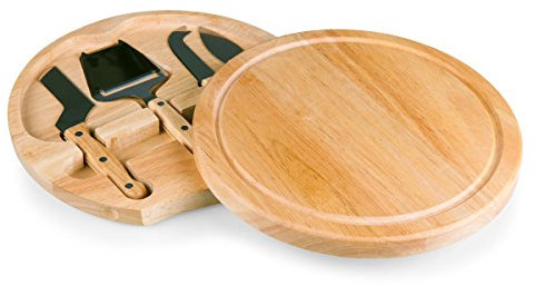 TOSCANA - a Picnic Time brand Circo Cheese Board and Knife Set - Charcuterie Board Set - Wood Cutting Board, (Parawood)
