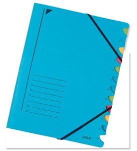 LEITZ Ordnungsmappe/3912-00-35, blau, 12-teilig, 245x320mm für A4