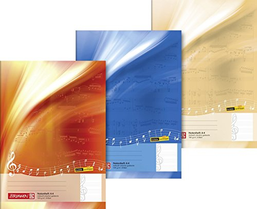 Notenheft mit Extraseiten Musikwissen BRUNNEN 10 Blatt /A4 - Lineatur 14