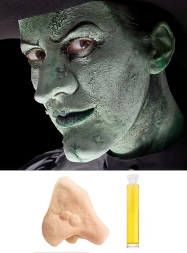 Maskworld Hexen-Nase - Latex-Applikation mit Hautkleber - Special-Effect Make-Up für Halloween, Karneval & Horror-Party