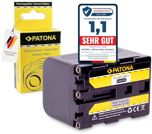 PATONA NP-FM70 Batteria 2600mAh compatibile con Sony CCD-TRV106K TRV108 TRV116 TRV118 TRV128 DCR-DVD91 DVD100 DVD200 DCR-HC14E PC9 TRV6 TRV8 TRV10 TRV30 HDR-HC1 DCR-TRV250E FM-70 NPFM70
