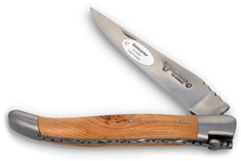 Laguiole en Aubrac Handmade Knife 12 cm L0212GEIF Juniper Wood Handle, Blade and bolsters Stainless Steel