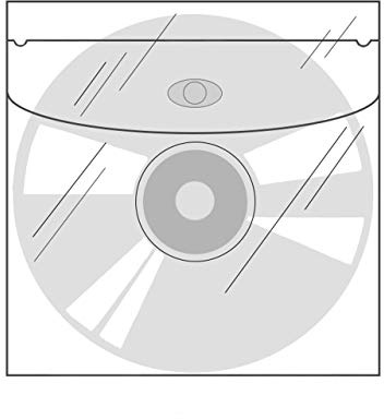 KLEBESHOP24 CD-Taschen mit Klappe selbstklebend quadratisch 100 Stück | CD-Hüllen zum Einkleben, transparent, für CD, DVD, Blu-ray