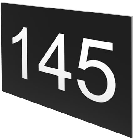 DECOHO - Numéro boîte aux Lettres Personnalisable Grand Format - Plaque Plastique Noir Chiffres Blancs - 100x70 mm adhésif 3M Facile à po - Noir