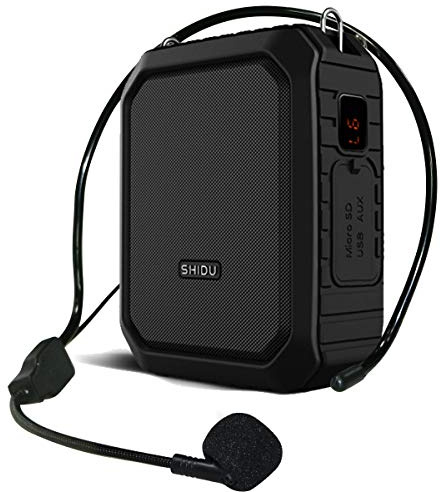 Voice Amplifier Wired Microphone Headset, Durable & Portable Microphone and Speaker with 12 Hours Playtime for Teachers ect, Bluetooth Water-Resistant Speaker for Outdoor/Indoor (Wired Mic Version)