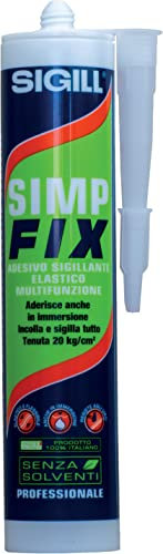 SIGILL, Simp Fix Adesivo Sigillante Ibrido per Applicazioni Difficili, Incolla e Sigilla Tutto, Tenuta 20 kg/cm, Formulato con Innovativa Famiglia di Polimeri, Made in Italy, Cartuccia 290 ml, Grigio
