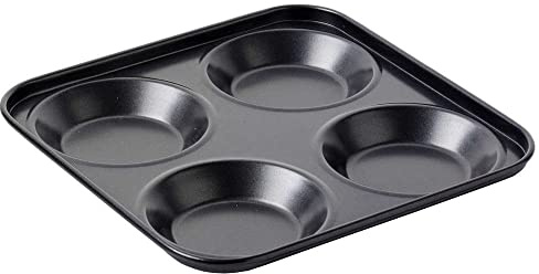 TIJAR® Yorkshire Pudding 4 Cup Tray, British Made, Strong Durable Non Stick Baking Tray (Yorkshire Pudding Tray)