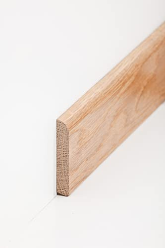 Holzfußleiste 10 x 58 mm abgerundet 240 cm Eiche lackiert Fußleiste Fußbodenleiste Massivholz Boden Fußboden Teppich Tapete Parkett Südbrock Eiche lackiert