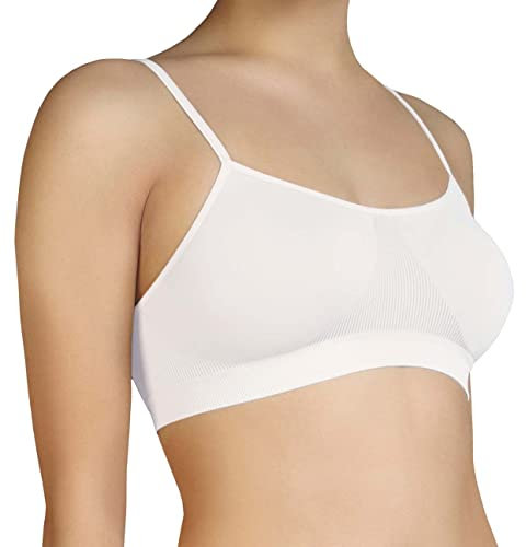 Annes styling Womens Invisible Seamless Bra Non-Wired Second Skin Top Support Comfortable Fitting Non-Padded, Bianco L/XL