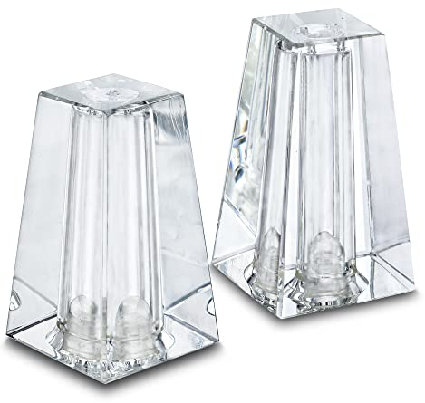 Set 2 Mini Crystal Salt & Pepper Shakers Set,Modern Art Glass Seasoning Bottle Kitchen Decor for Home Restaurant Wedding Creative Housewarming Gift