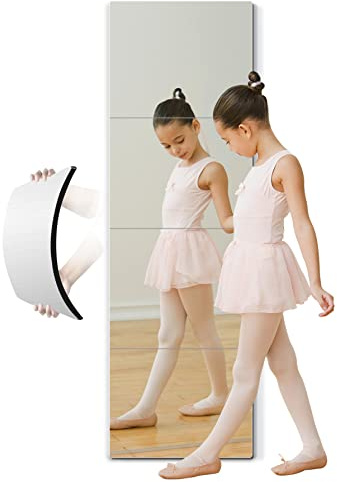 Full Length Mirror for Kids Safety Shatterproof Mirror, Plastic Wall Mirrors, Made Of Acrylic Plexiglass Mirrors, 4 Pcs 12x12, Long Bedroom Door Closet Mirror's, Workout For Home Gym Body Mirror's