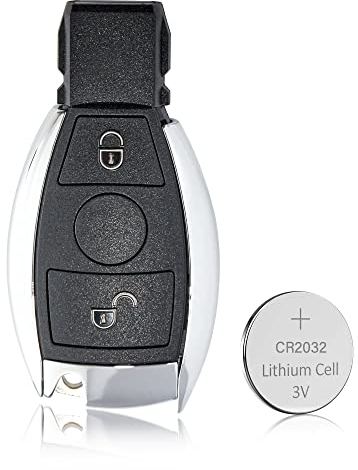 RED WOLF 2 Tasten Schlüsselgehäuse Autoschlüssel für 2001-2009 Mercedes Benz A B C E S-Klasse Schlüssel Fernbedienung mit CR2032 Batterie