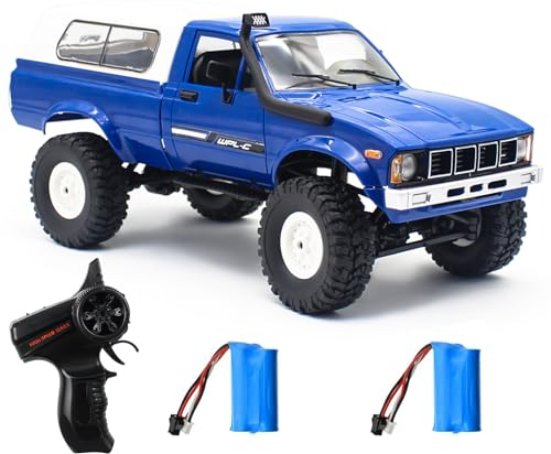 Mostop1:16 Ferngesteuertes Lastwagen, 4x4 Off-Road RC LKW, mit 2 Akkus & Tempo Lenkung Control Pickup Truck, Hobby Spielzeug RC Auto Geschenk für Kinder Erwachsene