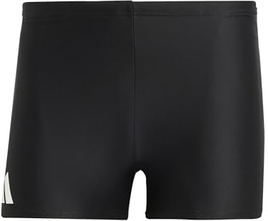 adidas Men's Solid Swim Boxers, Black/White, L