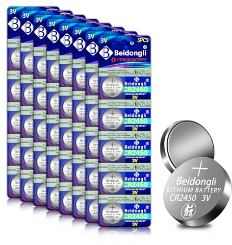 CR2450 Lot de 40 Piles Bouton au Lithium CR2450 3 V (CR2450-8-40)