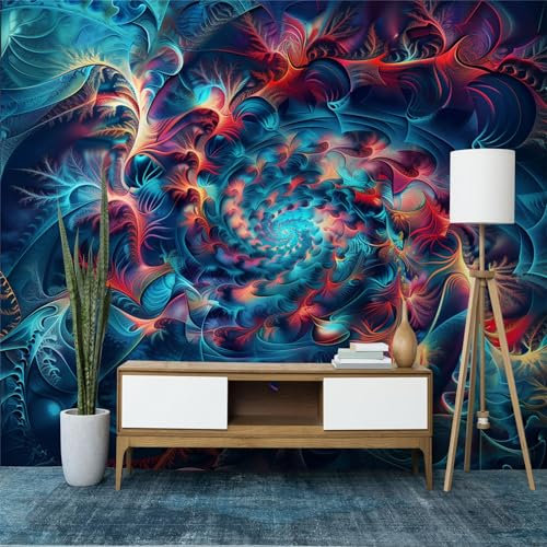 Wandtapete Bunt Fototapete 200 x 140 cm (B x H), Abstrakt Mandala Retro Geometrisch Tapete Bild Dekoration Wand-Dekor, Tapete Panorama Poster Für Mädchen, Jungs Schlafzimmer Wohnzimmer