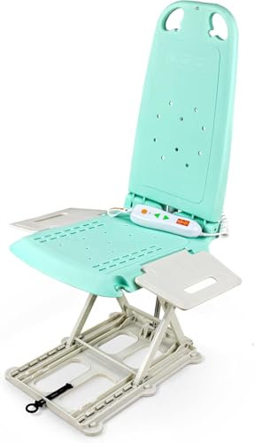 SuperHandy Sollevatore portatile per pavimento e vasca da bagno, batteria da 26 V 51,8 Wh, leggero, 8,6 kg, pieghevole, capacità 150 kg, impermeabile IP68 per anziani, sedile ergonomico con pannelli