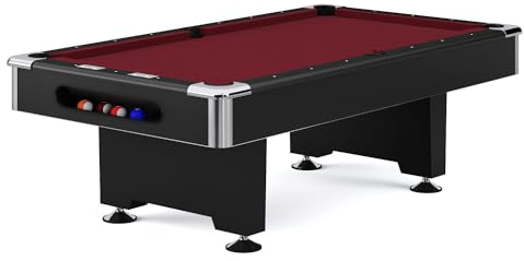 Automaten Hoffmann Billardtisch Club Pro III | Schieferplatte, Nivellierfüße, K-55 Bandenprofil | Für Verein u. Indoor | Naturkautschuk Banden, einfache Tuchbespannung