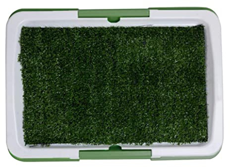 Inodoro De Entrenamiento para Perros Almohadilla De Inodoro para Perros Orinal para Cachorros Almohadilla De Césped Artificial a Prueba De Salpicaduras con Bandeja
