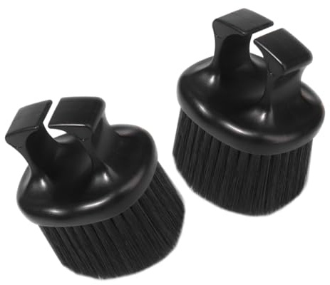 BELLIFFY 2 Stück Bartbürsten mit Ring Design aus Nylon und Abs Robuste Friseurbürsten für Bartreinigung und Haarpflege für Herren und Friseure zu Hause und Unterwegs