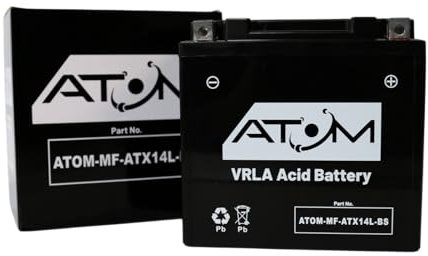 YTX14L-BS- Atom Gel Batteria per moto 12 V, 14 Ah