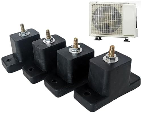 AC-Anti-Vibrations-Pads, Klimaanlagen-Stoßdämpfer - 4 Stück Klimaanlagen-Montage-Gummipolster-Halterung,Isolatorfüße für kanallose kleine Split-Einheiten im Freien, AC-Halterung, Kondensatoren, Kompre