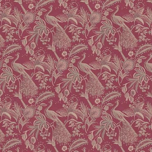 Pack of 5 Dolls House Miniature Gold Peacock On Red Wallpaper