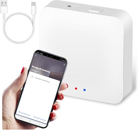 TenixLox Tuya Gateway, Smart Life App Control, Tuya Bluetooth Gateway conecta cualquier dispositivo inteligente Tuya compatible a tu red Wi-Fi para desbloqueo remoto