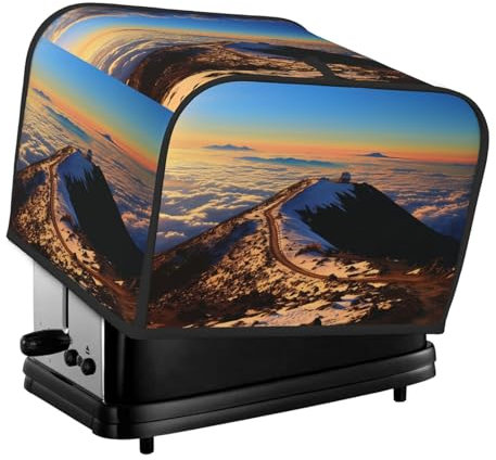 Mauna Kea Summit Sunset Toaster-Abdeckung, 4 Scheiben, für kleine Geräte, mit Taschen, Toaster, Staubschutz mit Griff oben, waschbar, Universal-Brotbackmaschinen-Abdeckung für Küche