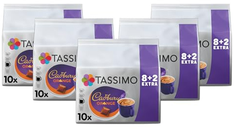 Tassimo Cadbury Orange Hot Chocolate Pods x10 (Pack of 5, Total 50 Drinks)