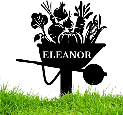 Personalisiertes Gartenschild aus Metall, Personalisiertes Schild für den Außenbereich aus Metall, Personalisiertes Straßenschild mit Erdspieß, Geschenkidee für Gartenliebhaber