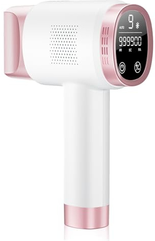 Rose White IPL Laser Hair Removal Device for Women Men, Painless Ice-Cooling Hair Remover Machine, 3 Functions, 9 Levels, At-Home Salon & Long Lasting Results