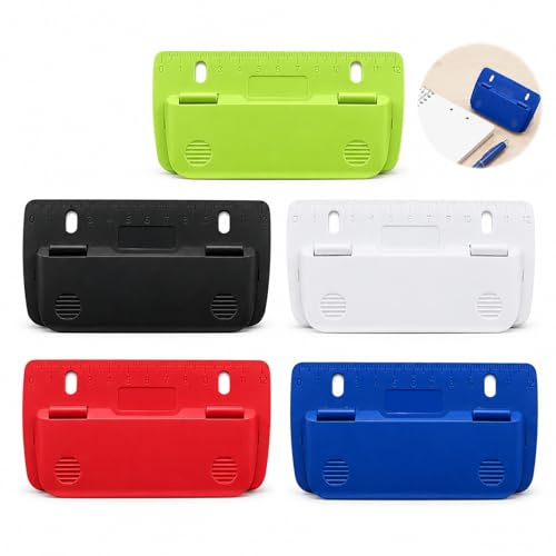 5PCS Mini Perforatrices de Poche Plates en Plastique, Perforatrice Papier Portable pour Classeur, Bureau et École, Petite Perforatrice Plastique pour Documents et Bricolage, Couleurs Assorties