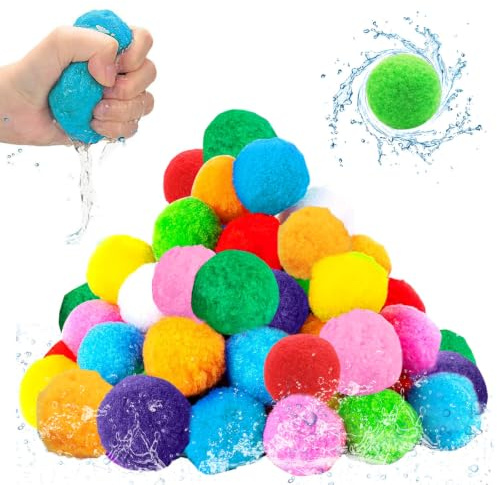GTJEOI 45 Stück Wasserbomben Wiederverwendbar, Softball Wasserbomben, Baumwoll Wasserbombens, Splash Wasserbälle für Erwachsene