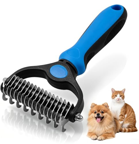 Pet Grooming Brush, Dog Shedding Brush for Removing Loose Undercoat