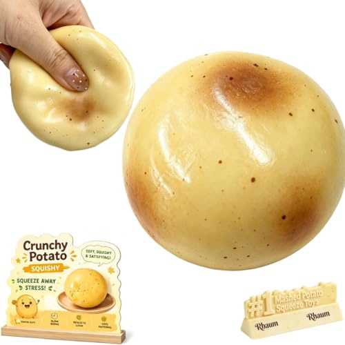 Krispig potatis squishy ASMR pärla fylld realistisk mat stressboll pressa formbar slushy asmr realistisk taba handgjord icke-studsande klibbig silikon dessert vuxna festfavör (Potatis, 1 st)