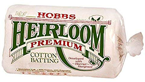 Hobbs 90 x 108-Inch Queen Heirloom Premium Cotton Batting, White by Hobbs