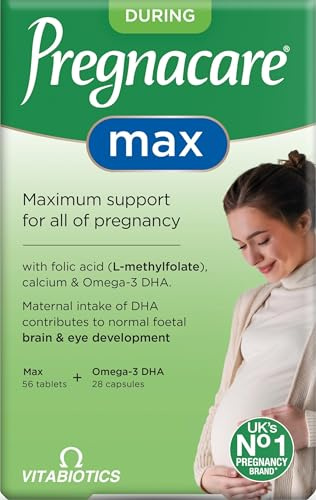 Pregnacare MAX Pregnancy Vitamins - UK's No.1 Pregnancy Brand. Greater Prenatal Care for Women, Supplement with Added Omega-3 DHA for Normal Brain and Eye Development